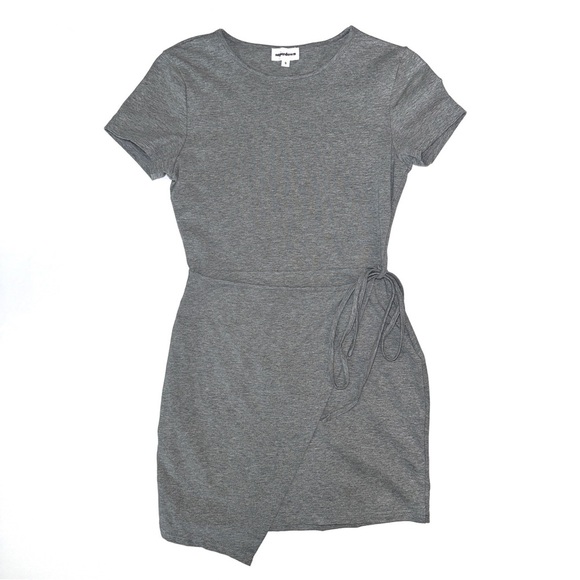 Superdown Gwinne Gray Wrap Dress Size Small - Picture 2 of 14